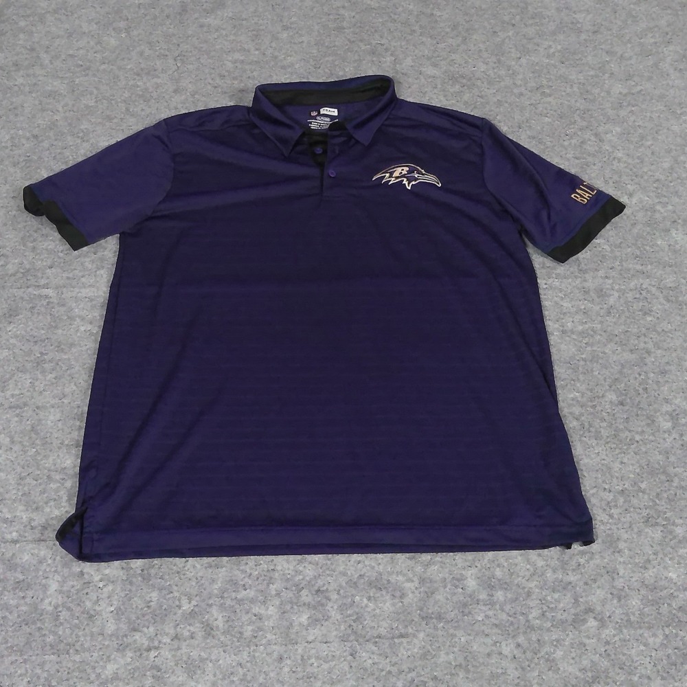 Baltimore Ravens Mens XL Polo Purple NFL Team Apparel Performance Polo Shirt
